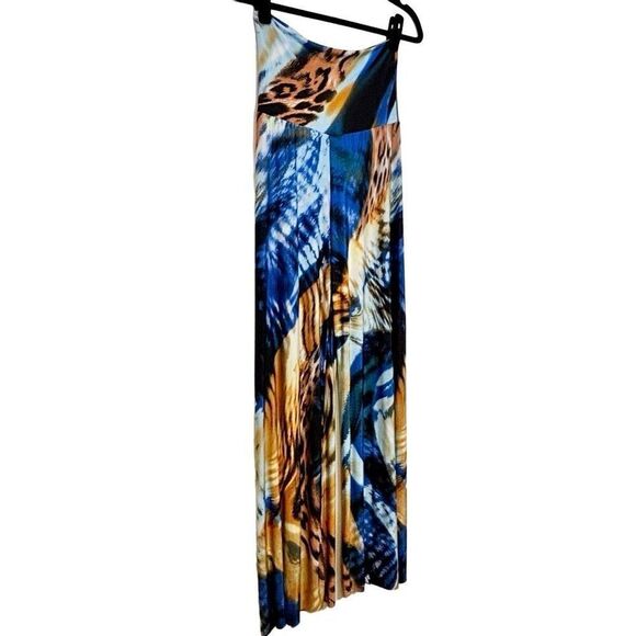 Fashion Nova Abstract Animal Print Stretch Palazzo Wide Leg Pants Multi Small - Picture 2 of 5